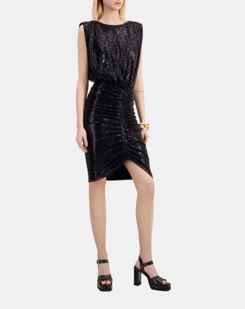Robe courte noire à paillettes