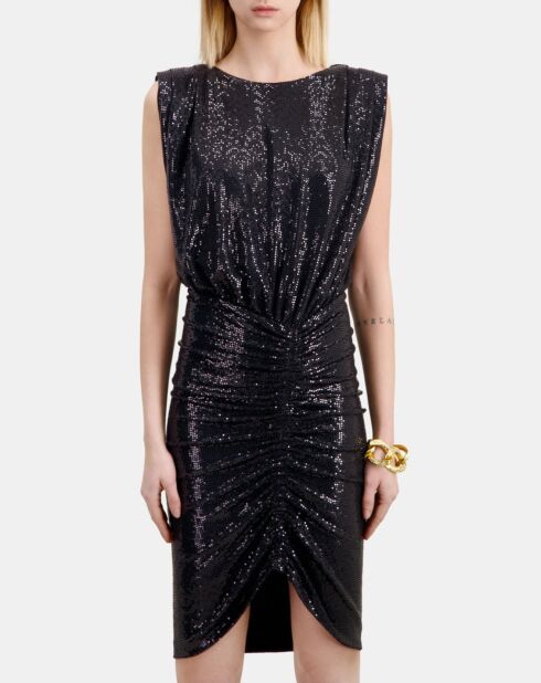 Robe courte noire à paillettes