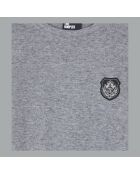T-shirt manches longues imprimé gris mélangé