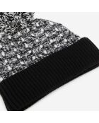 Bonnet à sequins en tweed noir et blanc