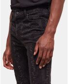 Jean slim à strass noir