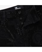 Jean slim à strass noir