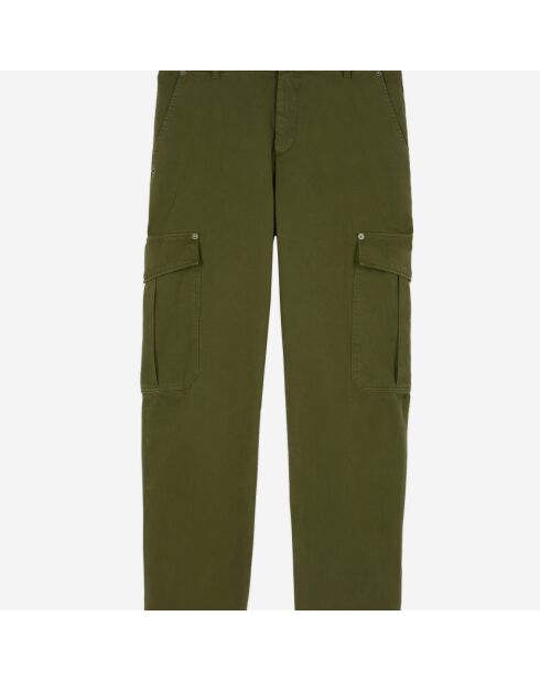 Pantalon cargo en coton kaki