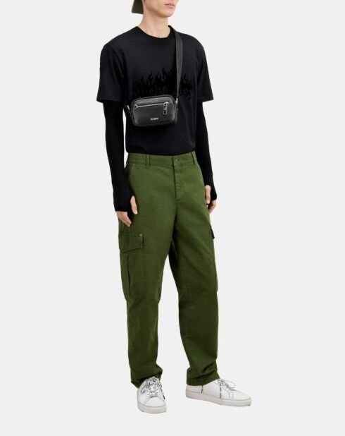 Pantalon cargo en coton kaki