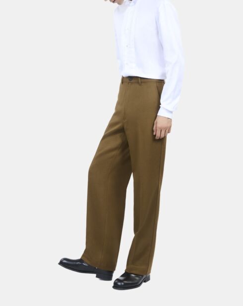Pantalon en laine kaki