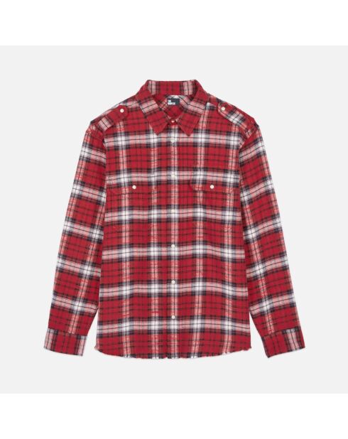 Surchemise à carreaux noirs, rouges et blancs