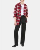 Surchemise à carreaux noirs, rouges et blancs