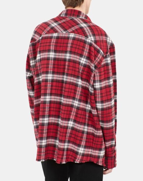 Surchemise à carreaux noirs, rouges et blancs