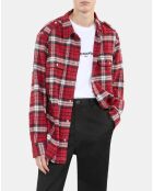 Surchemise à carreaux noirs, rouges et blancs