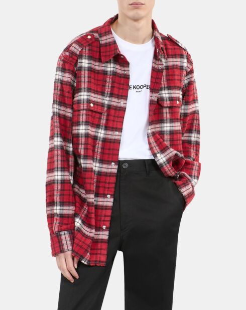 Surchemise à carreaux noirs, rouges et blancs