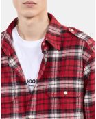 Surchemise à carreaux noirs, rouges et blancs