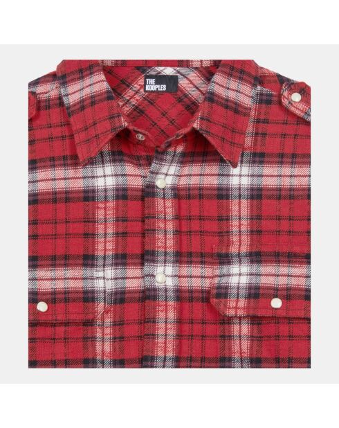 Surchemise à carreaux noirs, rouges et blancs