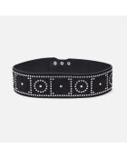 Ceinture large en cuir  avec clous noire