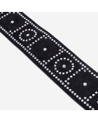 Ceinture large en cuir  avec clous noire