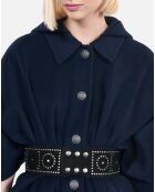 Ceinture large en cuir  avec clous noire