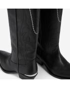 Bottes western en cuir noires