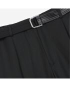 Pantalon costume laine à ceinture intégrée noire