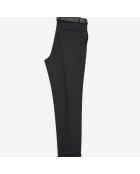 Pantalon costume laine à ceinture intégrée noire