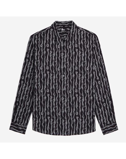 Chemise imprimée noire et blanche