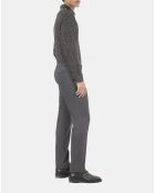 Pantalon de costume pied de poule noir et gris