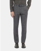 Pantalon de costume pied de poule noir et gris