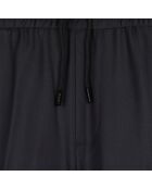 Pantalon droit en laine bleu marine