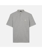 Polo en coton piqué gris et jaune