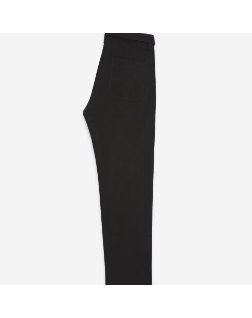 Pantalon droit à ceinture intégrée noir