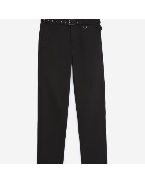 Pantalon droit à ceinture intégrée noir