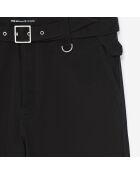 Pantalon droit à ceinture intégrée noir