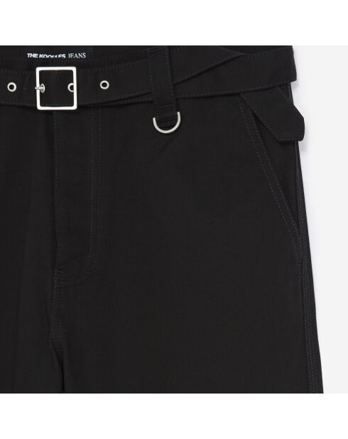 Pantalon droit à ceinture intégrée noir