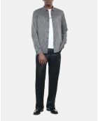 Chemise à rayures noires et blanches