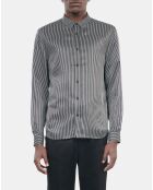 Chemise à rayures noires et blanches