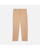 Pantalon droit en coton camel