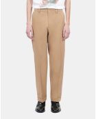 Pantalon droit en coton camel