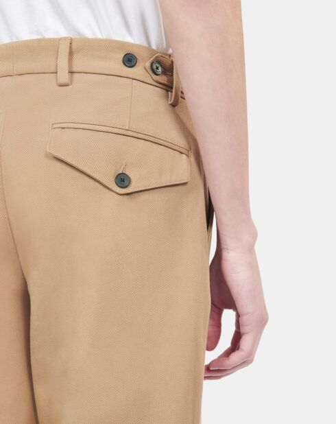 Pantalon droit en coton camel