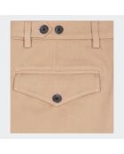 Pantalon droit en coton camel