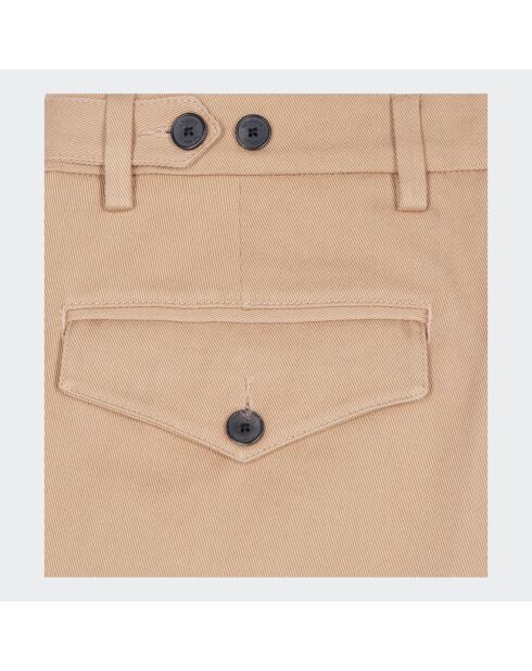 Pantalon droit en coton camel