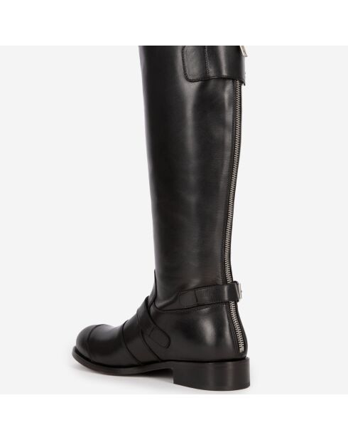 Bottes à boucles en cuir noires
