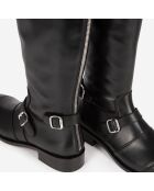 Bottes à boucles en cuir noires