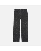 Jean droit  noir imprimé étoiles