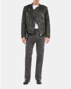 Jean droit  noir imprimé étoiles