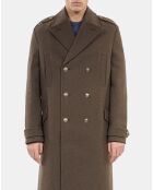 Manteau long style officier kaki