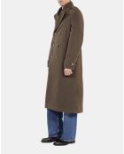 Manteau long style officier kaki