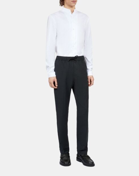 Pantalon droit à carreaux gris foncé