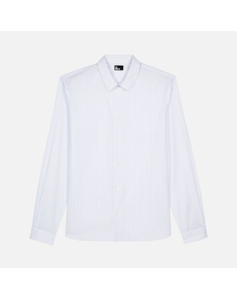 Chemise formelle à rayures blanche et bleue