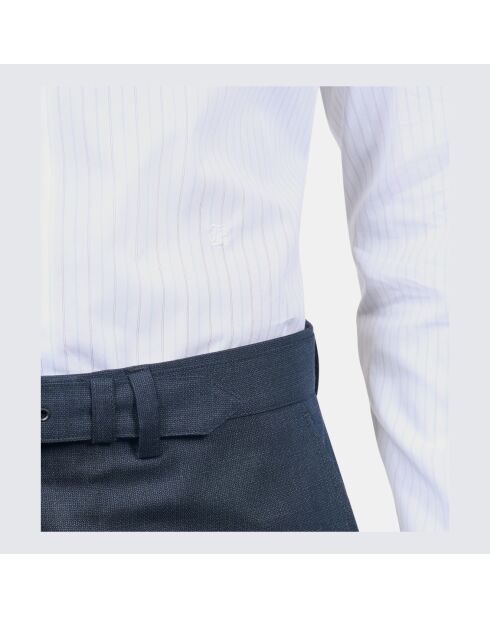 Chemise formelle à rayures blanche et bleue