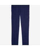 Pantalon de costume en laine bleu foncé