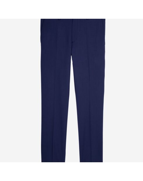 Pantalon de costume en laine bleu foncé