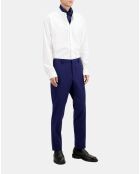 Pantalon de costume en laine bleu foncé